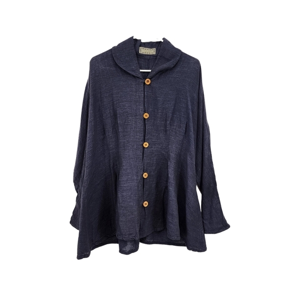 SuZen Women's Vintage Linen Blend Tunic Top & Skirt Set Lagenlook- L - Picture 2 of 12